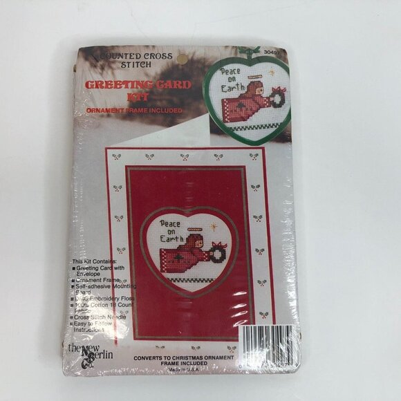 The New Berlin Counted Cross Stitch Greeting Card Kit 'Peace On Earth' Ornament - Picture 1 of 9